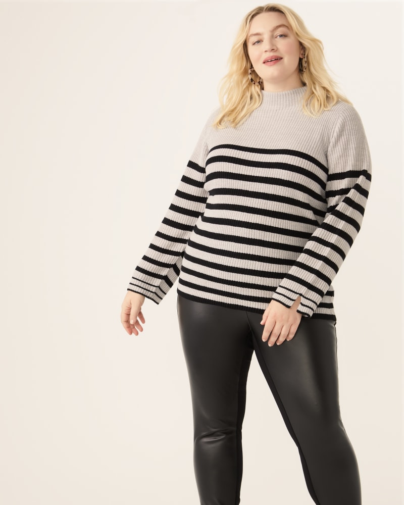 Plus size model wearing Irma Faux Leather Leggings by Philosophy | Dia&Co | dia_product_style_image_id:183754